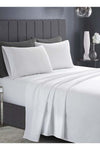 3 Piece Deep Pocketed Fitted Bedsheet Set Queen Size|White Colour |1 Fittedsheet - 180x200+30 cm, 2 Pillowcases - 50x75 cm|Non allergic Microfiber for year-around use.