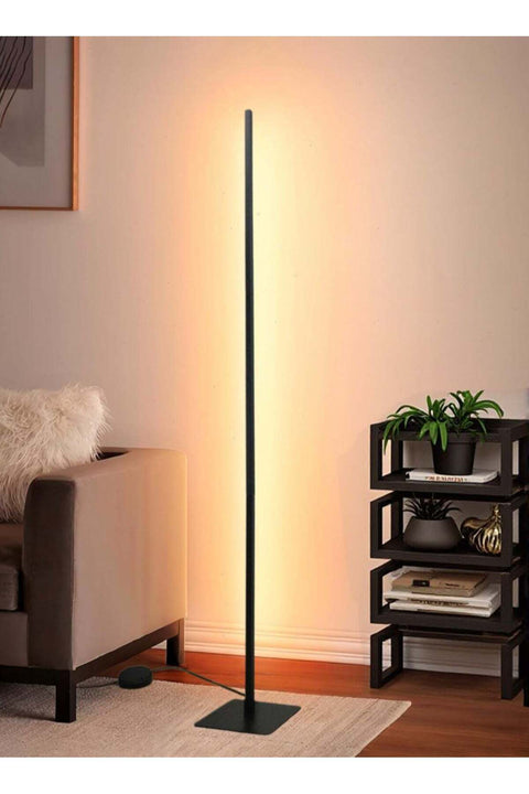 LED Corner Floor Lamp, Modern Slim Dimmable Light, Adjustable Height & Rotatable, 3 Color & Stepless Brightness