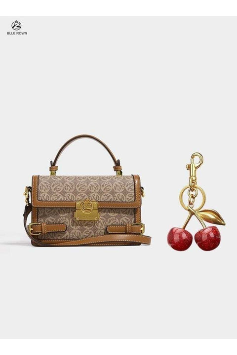 Bags for Ladies Elegant Women Handbag with Cherry Keychain, Crossbody and Shoulder Bag