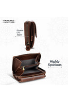 Leather Ladies Wallet for Woman with 14 Card Slots - Blazing Brown, Modern, RFID Protected