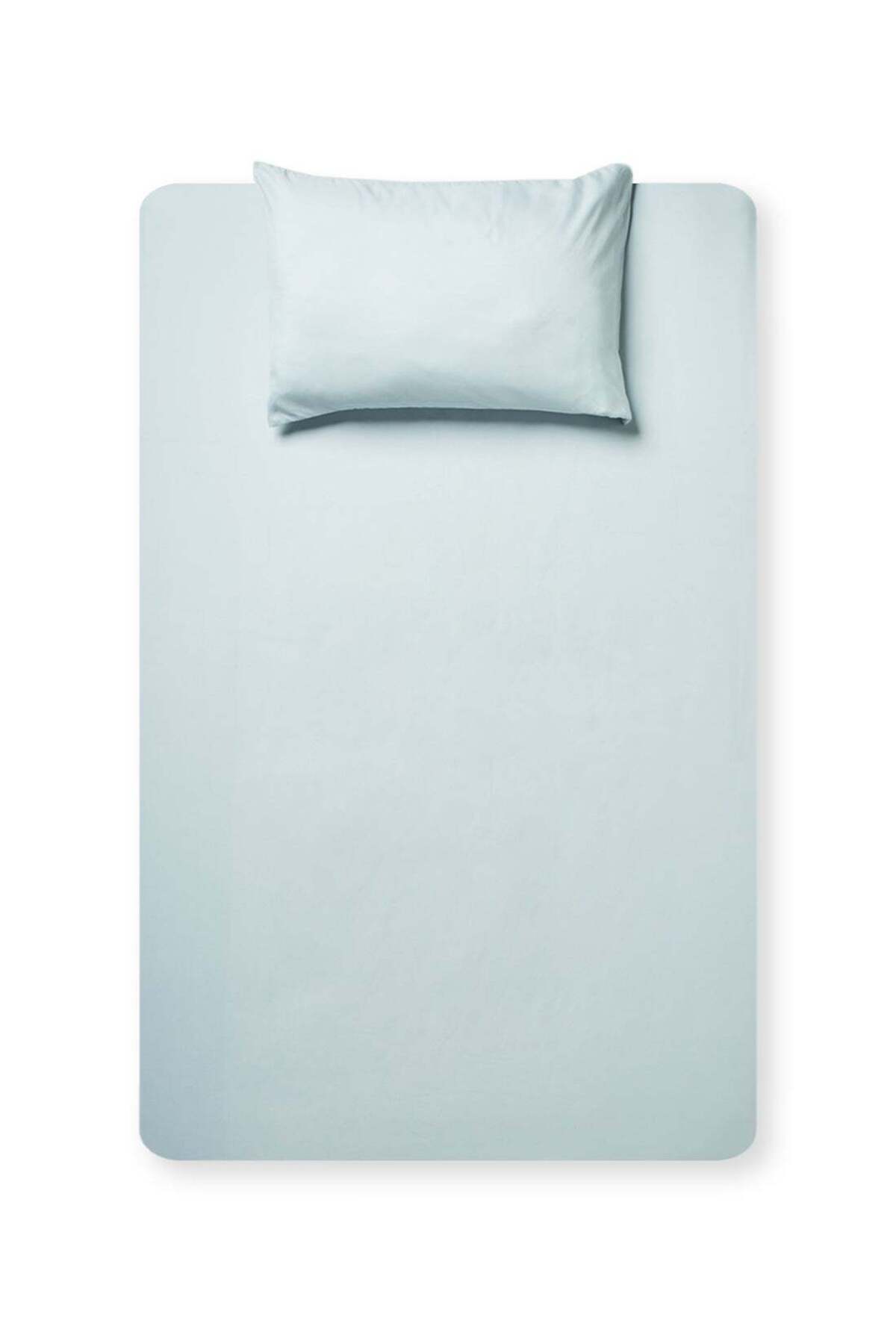 2- Piece Fitted Bedsheet Set Twin Size Microfiber Baby Blue