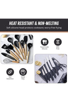 Premium 19pcs Kitchen Utensils Set: Professional & Stylish Chef Tools. BPA-Free, Non-toxic Silicone