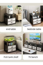Multi-Functional Nightstand With 2 Drawer, Molden Bedside Table, Wooden Frame Storage Cabinet, Large Capacity End Table Side Table, Space-Saving Storage Stand For Bedroom Living Room