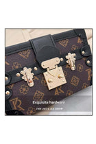 Kiffiyeh Chic Vintage-Inspired Box Bag with Gold Hardware – Elegant Black and White Crossbody Purse for Fashionable Outings, Parties, and Everyday Use