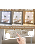 Vanity Mirror with Lights - Hollywood Lighted Makeup Mirror, Dimmable LED Bulbs, 3 Color Modes, Touch Control, 360° Rotation (White, 9 light bulbs)