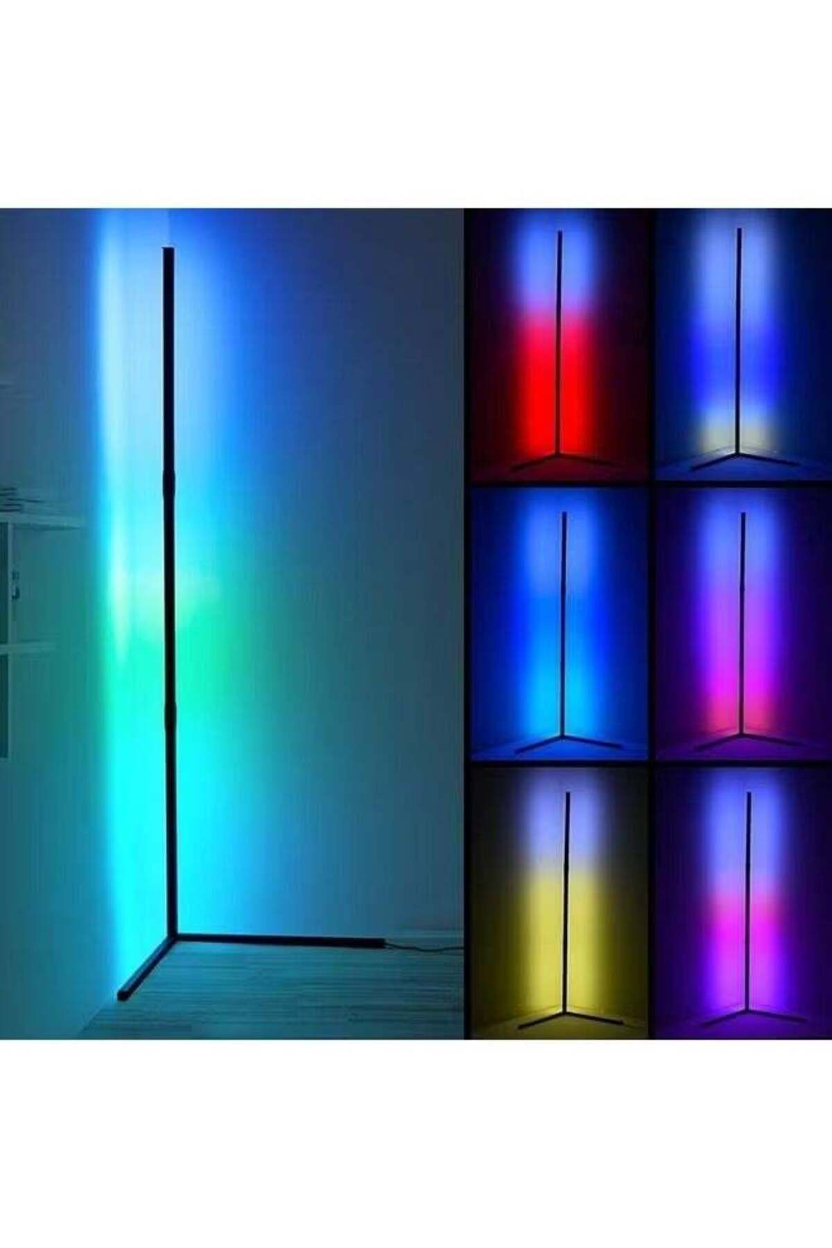 Remote Control LED Light Corner Lamp ABS 20 Watt Multicolour 132cm