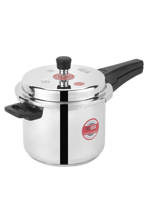 5Liters Elegant Design & High Quality Material Stainless Steel Pressure Cooker With Induction Compatible Silver