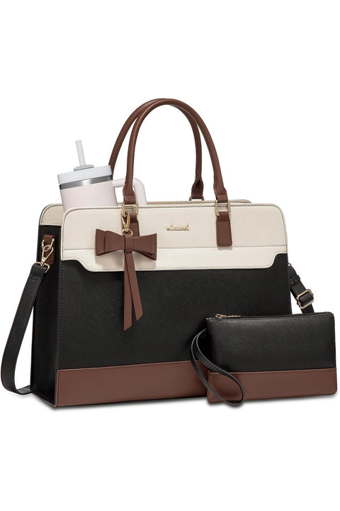 Laptop Tote Bag for Women,Leather Work Bag, Waterproof Business Teacher Bag,Large Computer Handbag Purse Briefcase,Office Gifts for Women