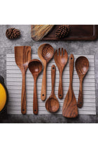N/N Wooden Non-Stick Kitchen Pan Toolset 7 Pieces Set, 100% Natural Teak Kitchen Utensils Spatula