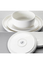 18 Pieces Porcelain Dinnerware Set, Chip Resistant Ceramic Dish Set, Service for 6, White, Series LUNA