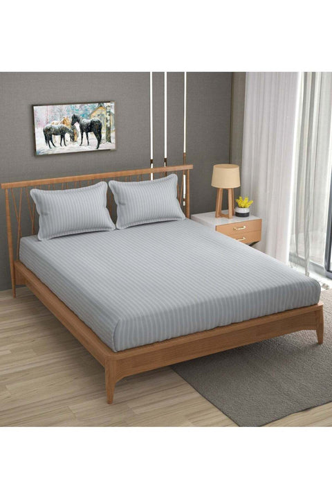 Premium Queen Size Fitted Bedsheet with 2 Pillowcases – Modern Design – Deep Pocket (180x200+35 cm)
