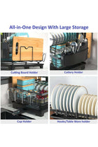 Dish Drying Rack for Kitchen Counter, 2 Tier Dish Rack, Stainless Steel Kitchen Dish Drying stand,Detachable Capacity Dish Drainer Organizer with Drain Board, Utensils Holder