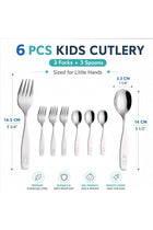 Children'S Cutlery Stainless Steel 6Pcs/ Kids Fork And Spoon Set - Dog & Bunny Engraved