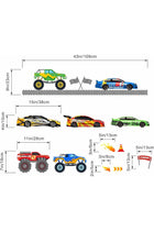 Racing Cars Wall Stickers - Roads Vehicles Boys Wall Decals - Baby Nursery Kids Room Daycare Playroom Classroom Wall Decor