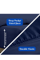 Queen Bed Sheet Set Navy Blue – 4 Piece Bedding Set, Soft Brushed Microfiber