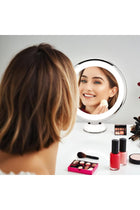 10x Magnifying LED Makeup Mirror with Suction Cup - Lighted Bathroom and Shaving Mirror, Travel Vanity Mirror with 360° Swivel Rotation and Locking Suction