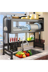 Dish Cabinet Rack Over Sink Drainer With Cover Stainless Steel Plate Drying Storage Kitchen Organizer