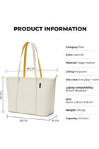 The Astrid Tote | Women Tote Bag For Office Use With Vegan Leather & Water-Resistant Finish, Multiple Compartments & Padded Laptop Sleeve For Travel & Work