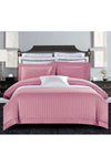 - 3-Piece Stripped 150 TC Cotton Sateen Bedsheet Set King Size Premium Collection (1 Bedsheet + 2 Pillow Cases) (Pink)