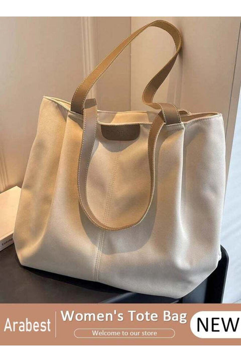 Women's Shoulder Tote Bag Canvas Handbag Large Capacity Bucket Bag Fashionable Travel Messenger