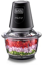 BLACK+DECKER Multi-Function Glass Chopper & Mincer, 400W, XXL 1.2L Bowl, 4-Blade System, Pulse Speed