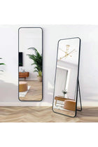 Arch Full Length Mirror, Full Body Standing Mirror, Dressing Mirror, Aluminum Alloy Long Mirrors for Bedroom, Living Room, Beauty Shop (160 * 50cm) (Black1)