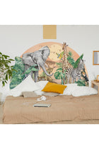 62.99"x39.37" 3D Jungle Animal Wall Stickers, Removable Safari & African Wildlife Decals for Kids, Baby Nursery, Living Room, DIY Tropical Forest Wall Decor Mural