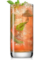 Faye 13oz Highball Glasses, 6pc Tall Glass Sets. Lead-Free Crystal Drinking, Water, Mojito, Tom Collins