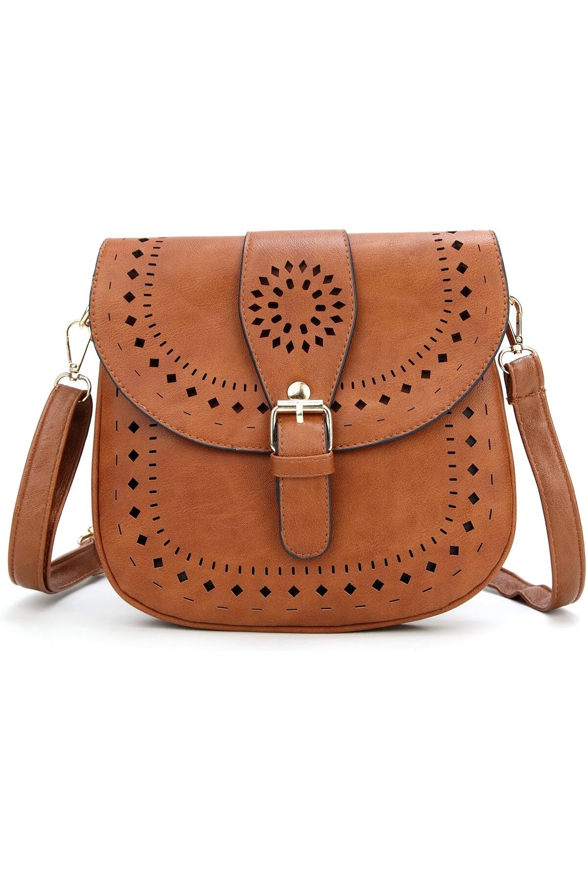 Ladie's PU Leather Vintage Hollow Bag Crossbody Bag Shoulder Bag