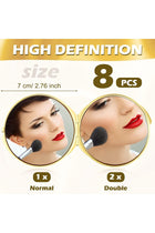 8 Pcs Compact Mirror Bulk with 1X 2X Magnification Double Sided Mini Travel Makeup Mirror Small Portable Pocket Mirror Folding Round Purse Compact Mirrors for Women Girls Bridesmaid Gifts(Gold)