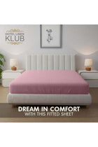 1-Piece Microfiber Fitted Sheet Striped, Color: Baby Pink, Size: Double (120×200 cm)