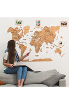 Enjoy The Wood 3D Wooden World Map Wall Decor, Elegant Light Wood Travel Wall Art for Home and Office, Premium Gift Idea and Modern Wall Decor UAE – Light M (100 x 60 cm)