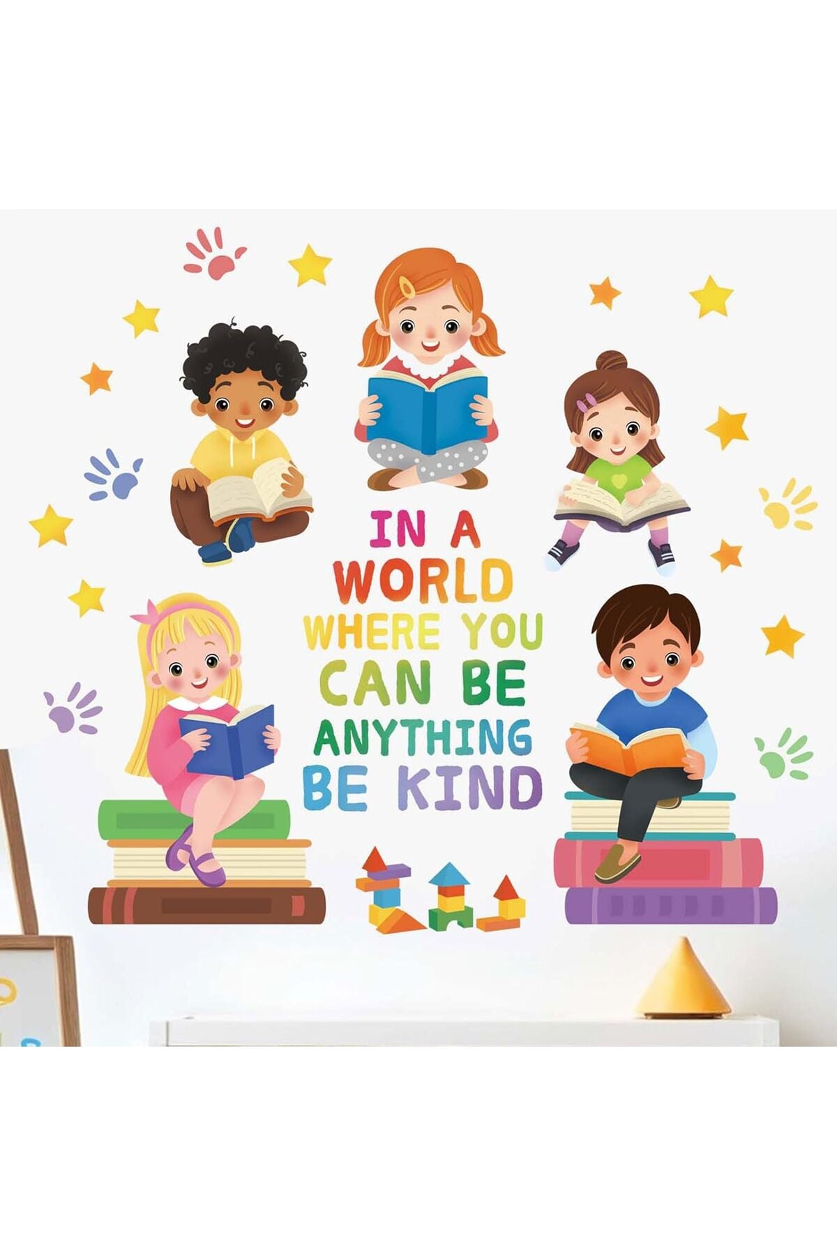 Kids Equality Classroom Wall Stickers - Inspirational Positive Quotes Book Wall Decals - Baby Kids Room Daycare Playroom School Library Reading Wall Decor