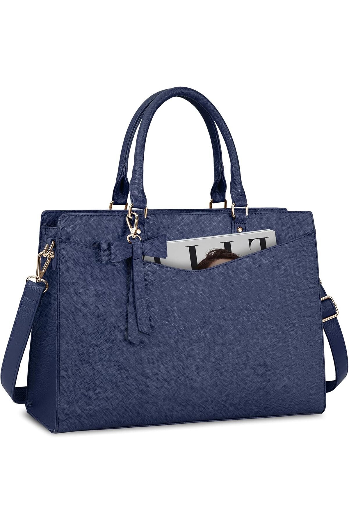 Laptop Bag for Women 15.6 Inch Waterproof PU Leather Tote Bag Business Office Work Bag Briefcase Computer Tote Bag