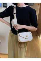Women's Textured Shoulder Bag, Ladies Personalized Chain Crossbody Sling Side Bag, PU Leather Carry Bag