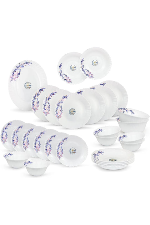 27 Pcs Opal ware Dinnerware set - Dinner, Salad, Dessert, Soup, Bowls, Plates. Dishwasher & Microwave safe