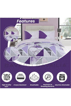 Metalic Marble Duvet Cover Sets, Reversible Triangle Bedding Double Bed Set, Washable Quilt Covers, Purple/Grey