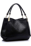 Crocodile design with strap,PU leather handbag for ladies