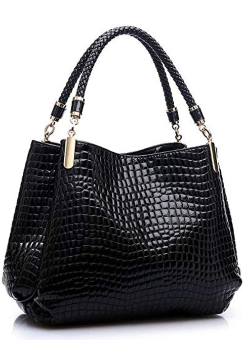 Crocodile design with strap,PU leather handbag for ladies