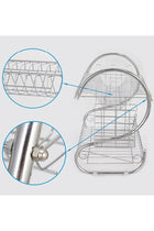 Stainless Steel 2-layer Dish Drainer Drying Rack Kitchen Storage