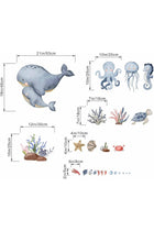 Ocean Animals Wall Decals - Under The Sea Marine Theme Wall Stickers - Girls Baby Nursery Kids Room Daycare Wall Decor