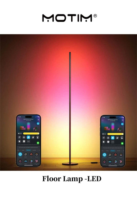 Smart LED Floor Lamp Voice App Control Music Sync 16 Million Colors 136cm Height Adjustable for Bedroom Living Room Gaming Room