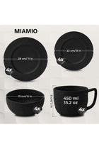 - 16-pc Dinnerware Set/Modern Ceramic Tableware/Dinnerware/Set for 4 Persons - Oasis Collection