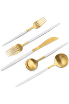 VANVRO Matte White Gold Silverware Set, 20-Piece Stainless Steel Flatware Set, Satin Finish
