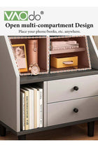 Storage Night Stand, Bedside Table with Open Storage and Drawers, Reasonable Partition Side Table, Solid Wood Support Legs for Bedroom Living Room Study Room