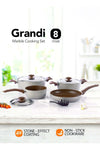 8-Piece Non-Stick Cookware Set Aluminum Pots And Pans Bakelite Handle Stainless Steel Lids PFOA Free