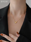 DUNISO V-Shaped Pendant Necklace For Women and Girls Trendy Fashion Accessories with a Unique Minimalist Vibe Fashion Jewelry Dress Accessories