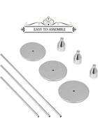 DUNISO 3pcs Taper Candle Holders for Taper Candles, Candlesticks, Candle Holders, Table Decoration, Wedding, Restaurant, Party, Living Room Decoration, Silver - Image 4