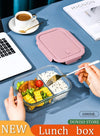 DUNISO Glass Meal Prep Containers，Leak Proof Lunch Box，Food Storage Containers with Lids，with 2 Compartment，for Microwave, Oven, Freezer and Dishwasher, BPA Free，1000ML，Pink