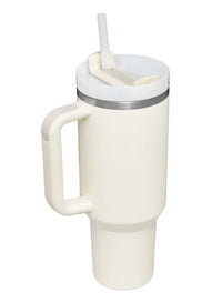 Stanley 40oz Quencher H20 Flowstate Stainless Steel Vacuum Insulated Tumbler with Lid and Straw, Cream (White)